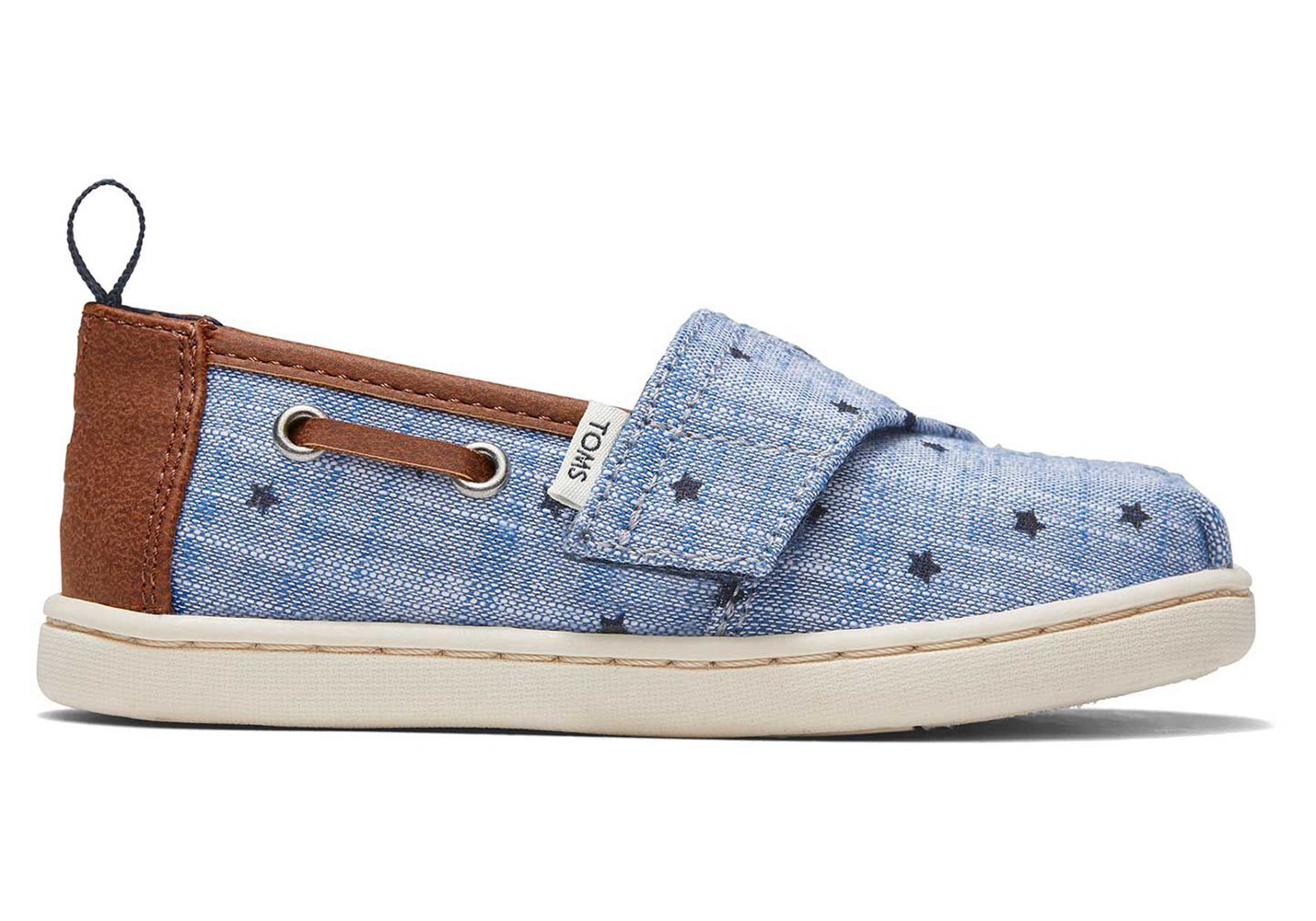 Toms Alpargata Tiny Chambray Stars Espadrille Blue - Kids - 93062-LDYT